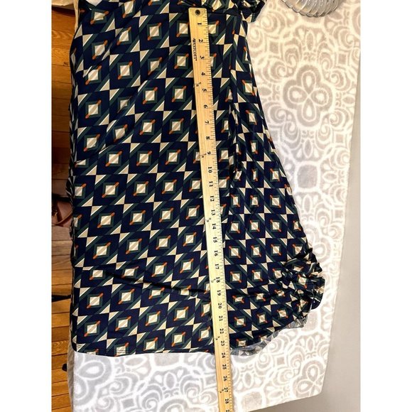 Audrey Whitmore Greenwhich Elbow Sleeve Wrap Dress geometric Print size 2x EUC - Picture 14 of 16